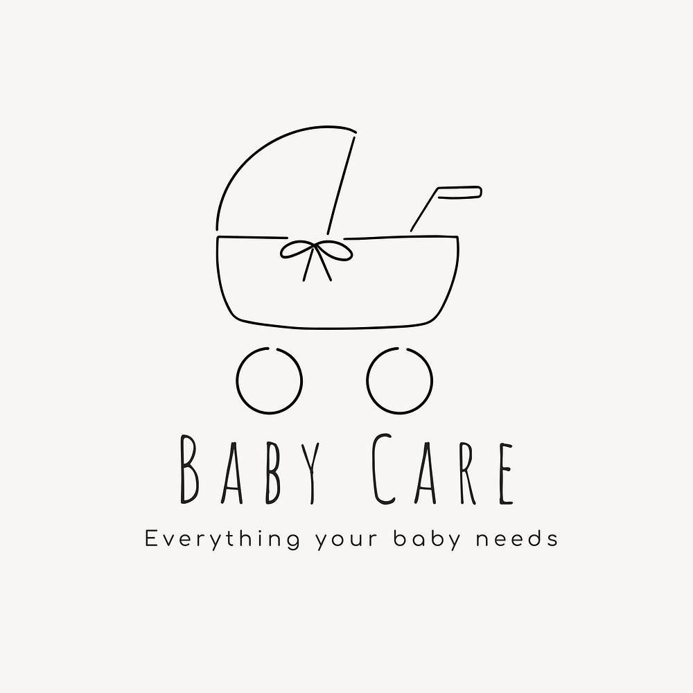 Baby shop  logo minimal line art 