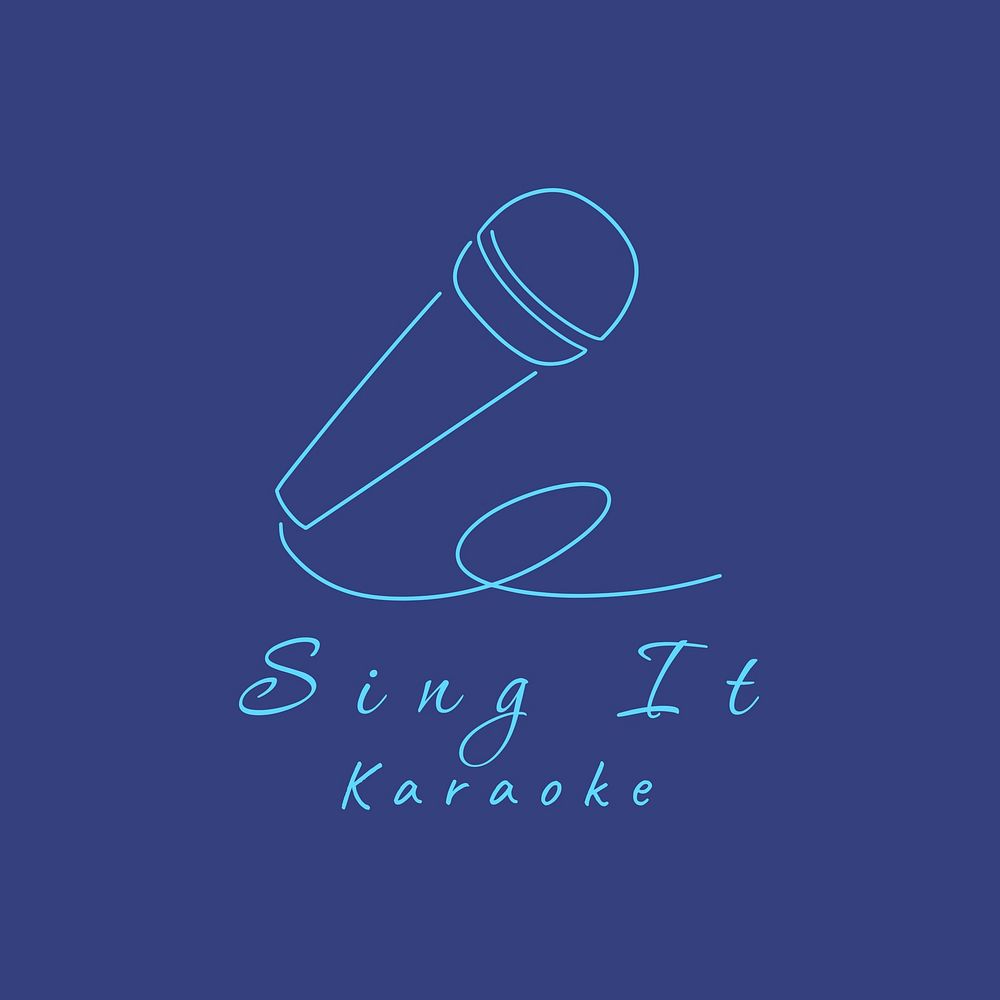 Karaoke shop  logo minimal line art 