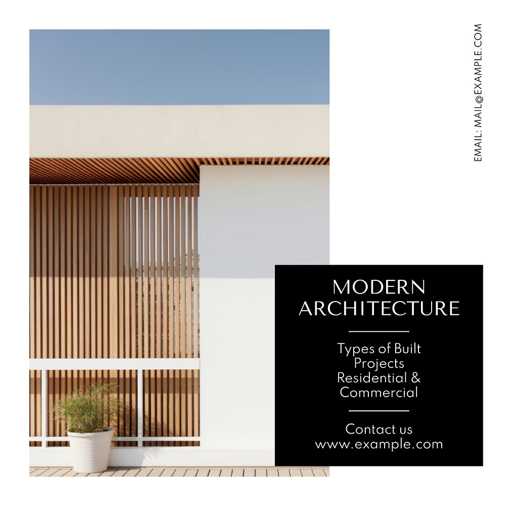 Modern architecture Instagram post  vector template