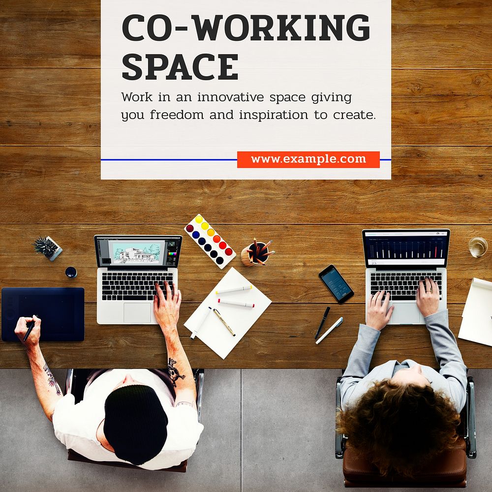 Co-working space Instagram post template
