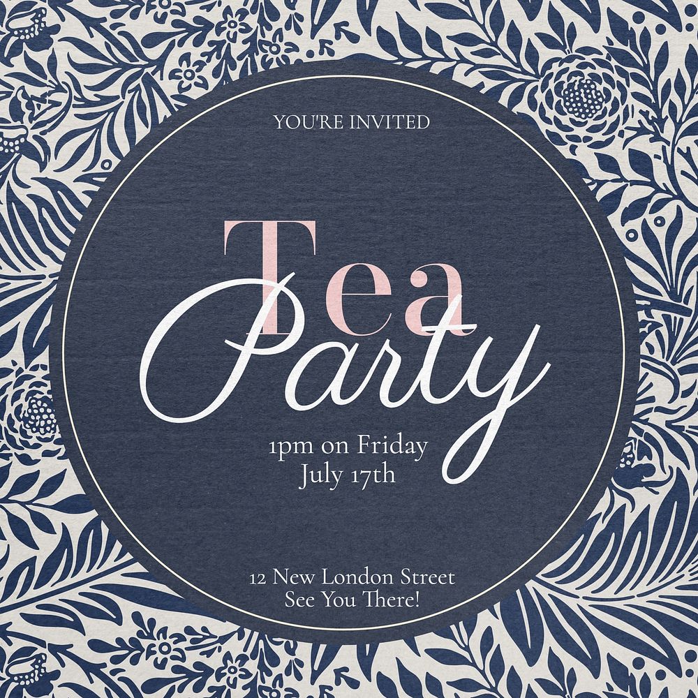 Tea party invitation template