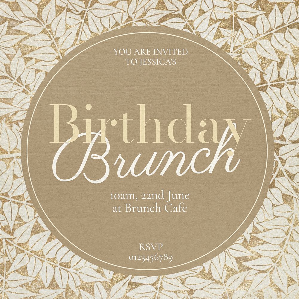 Birthday brunch invitation template