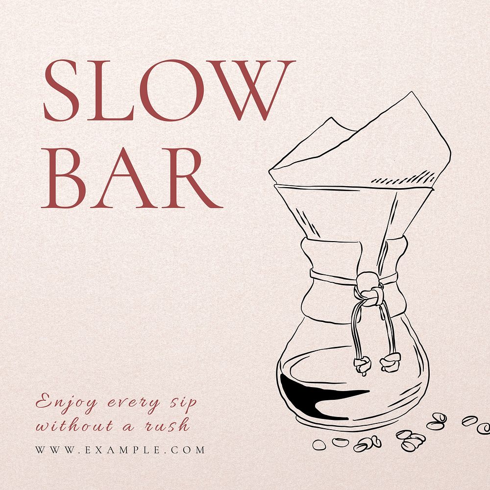 Slow bar Instagram post template