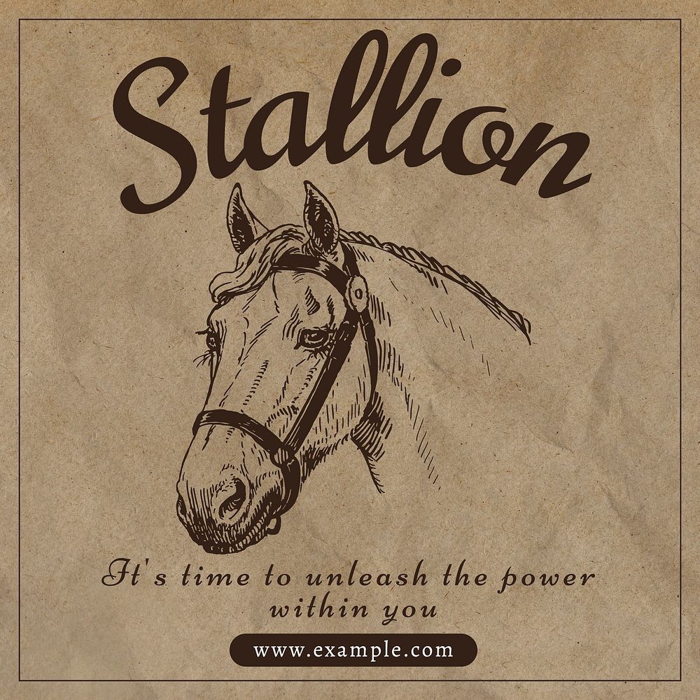 Horse riding & stallion Instagram post template