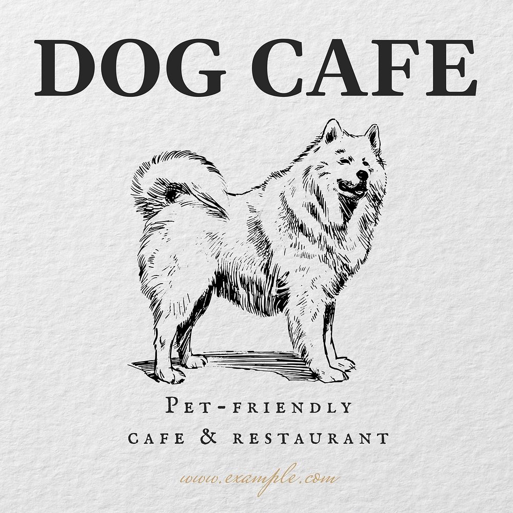 Dog cafe Instagram post template
