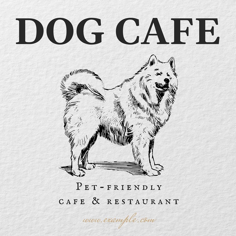 Dog cafe Instagram post template Free Photo rawpixel