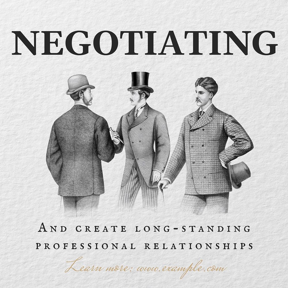 Negotiation business deal Instagram post template