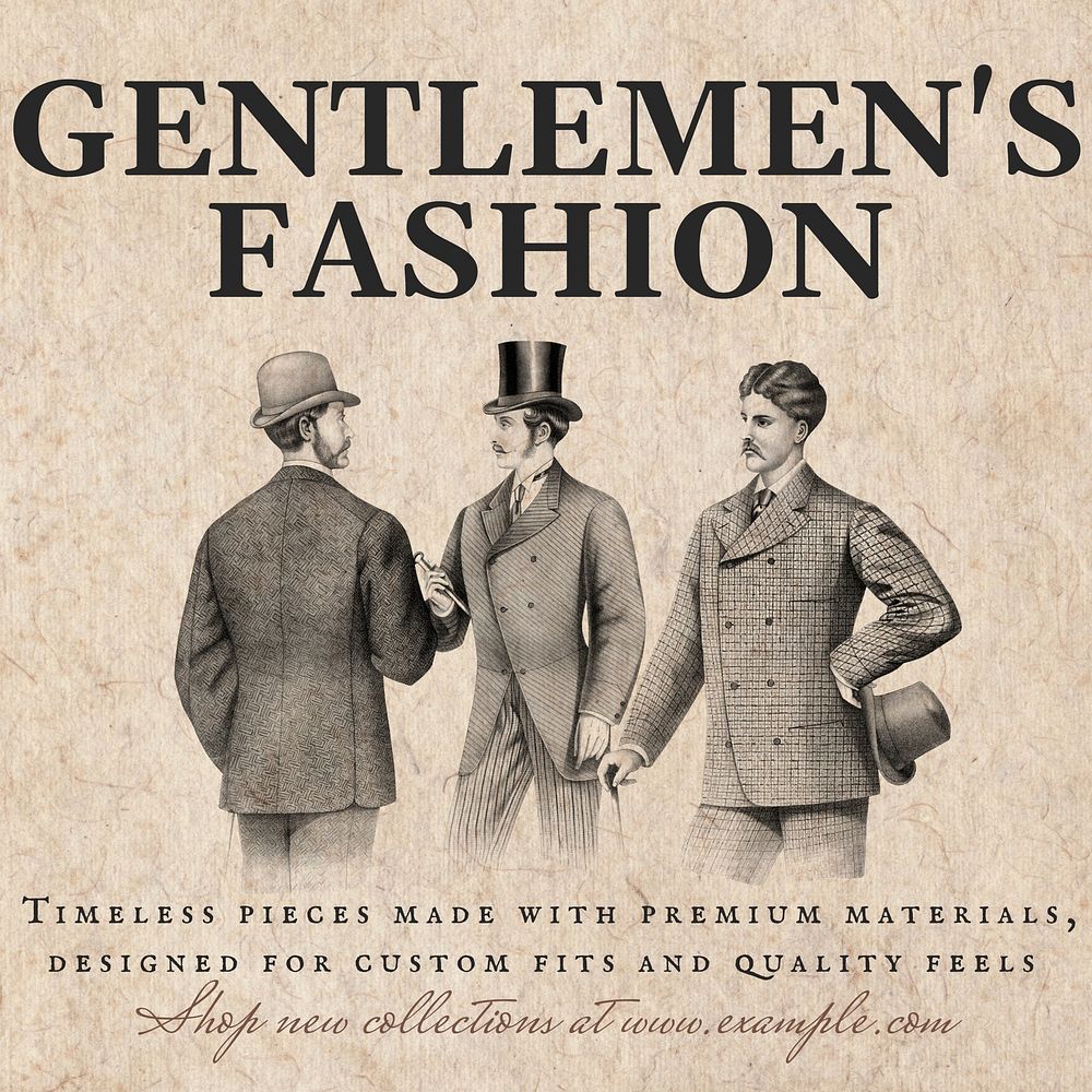 Gentlemen fashion Instagram post template