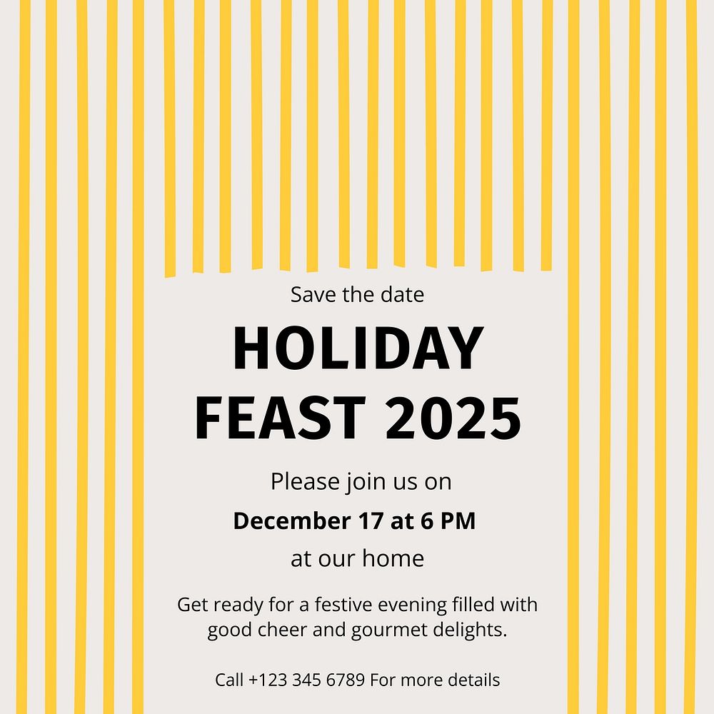 Holiday feast Instagram post template  