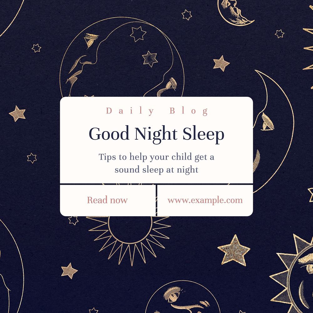 Night sleep tips Instagram post template