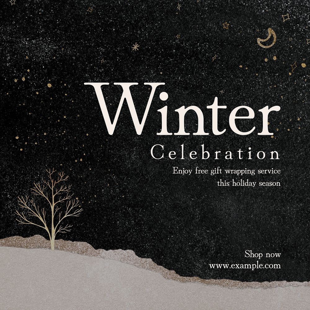 Winter celebration Instagram post template