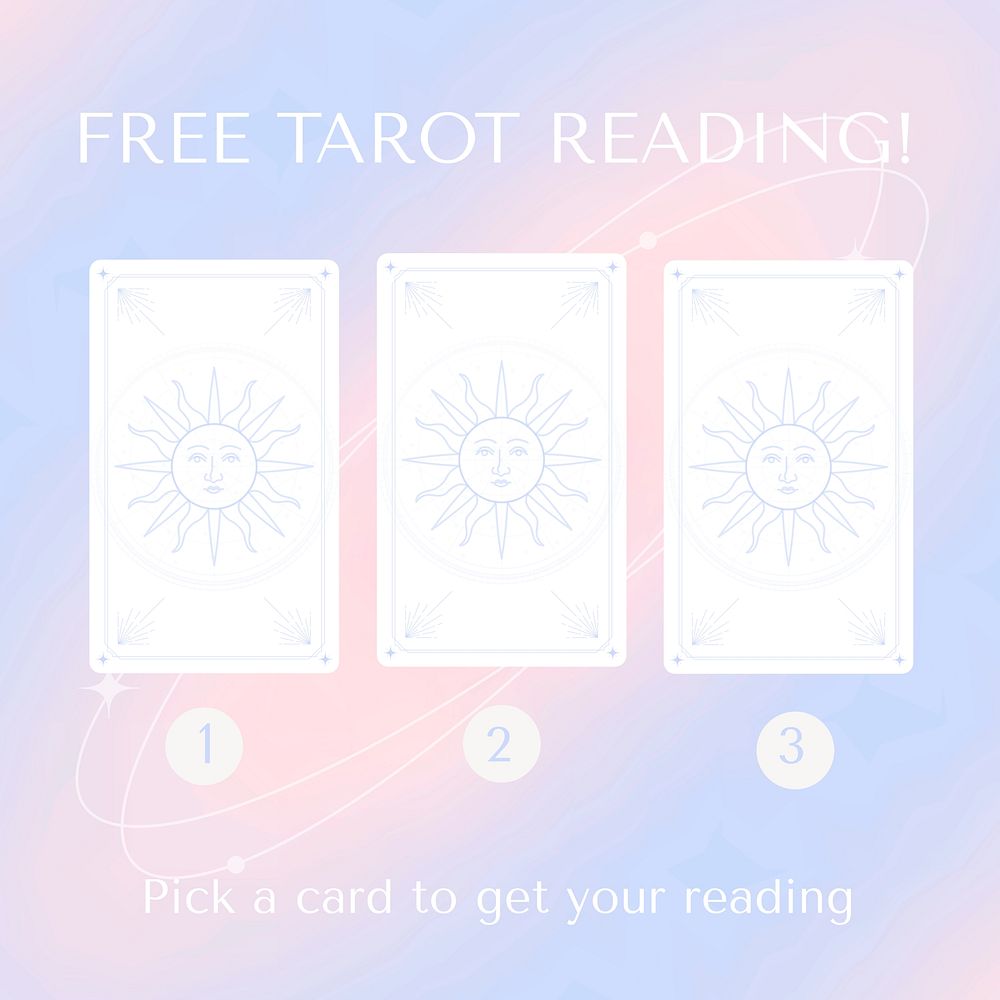 Tarot reading Instagram post template holographic design