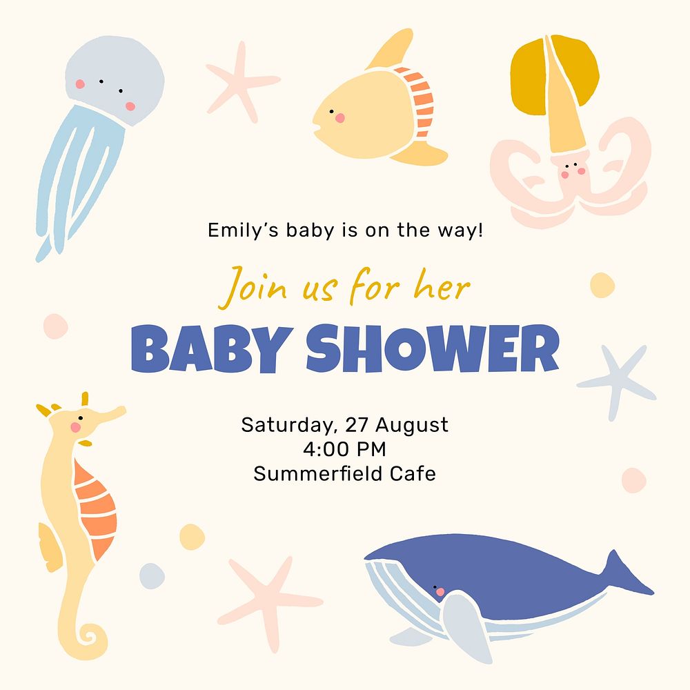 Baby shower celebration template, Instagram post