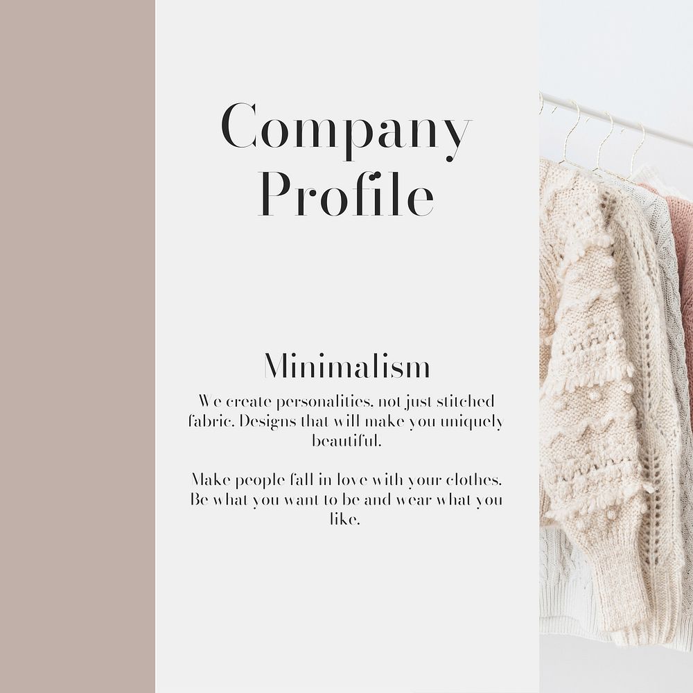 Company profile Instagram post template, fashion branding