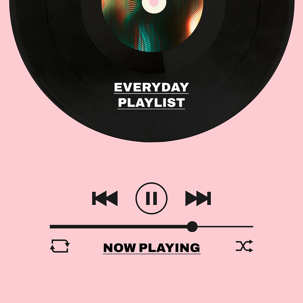 Music player Instagram post template