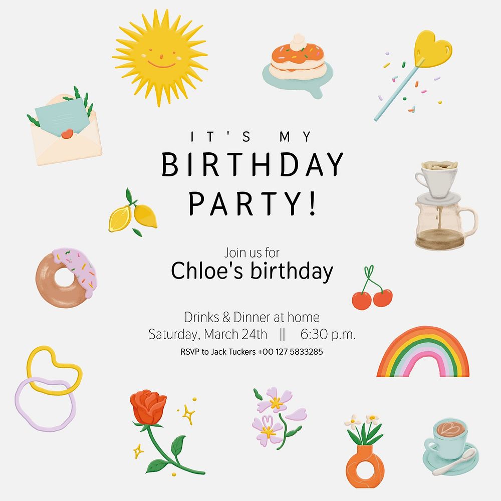 Birthday party Instagram post template 