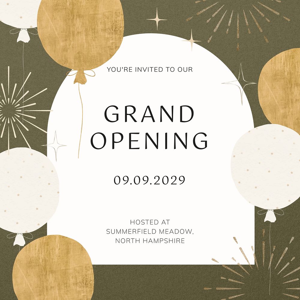 Grand opening Instagram post template 