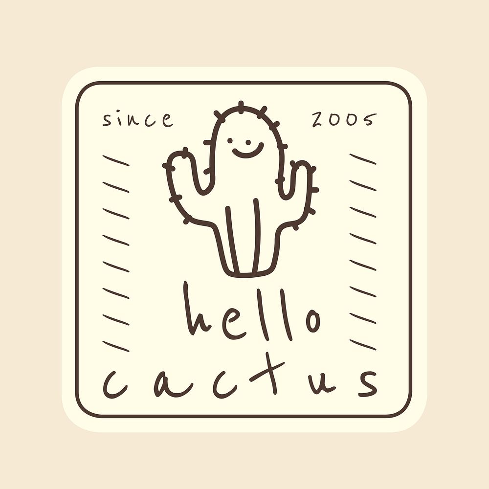 Cactus shop logo template  