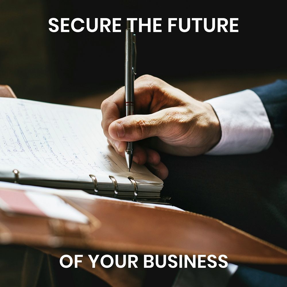 Business insurance Instagram post template, secure the future quote