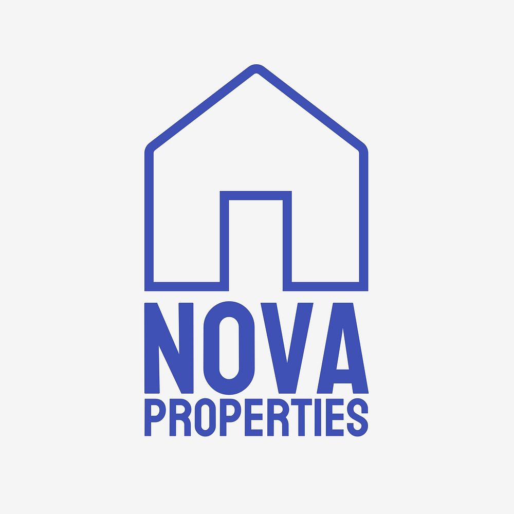 Real estate agent logo, editable business branding template design