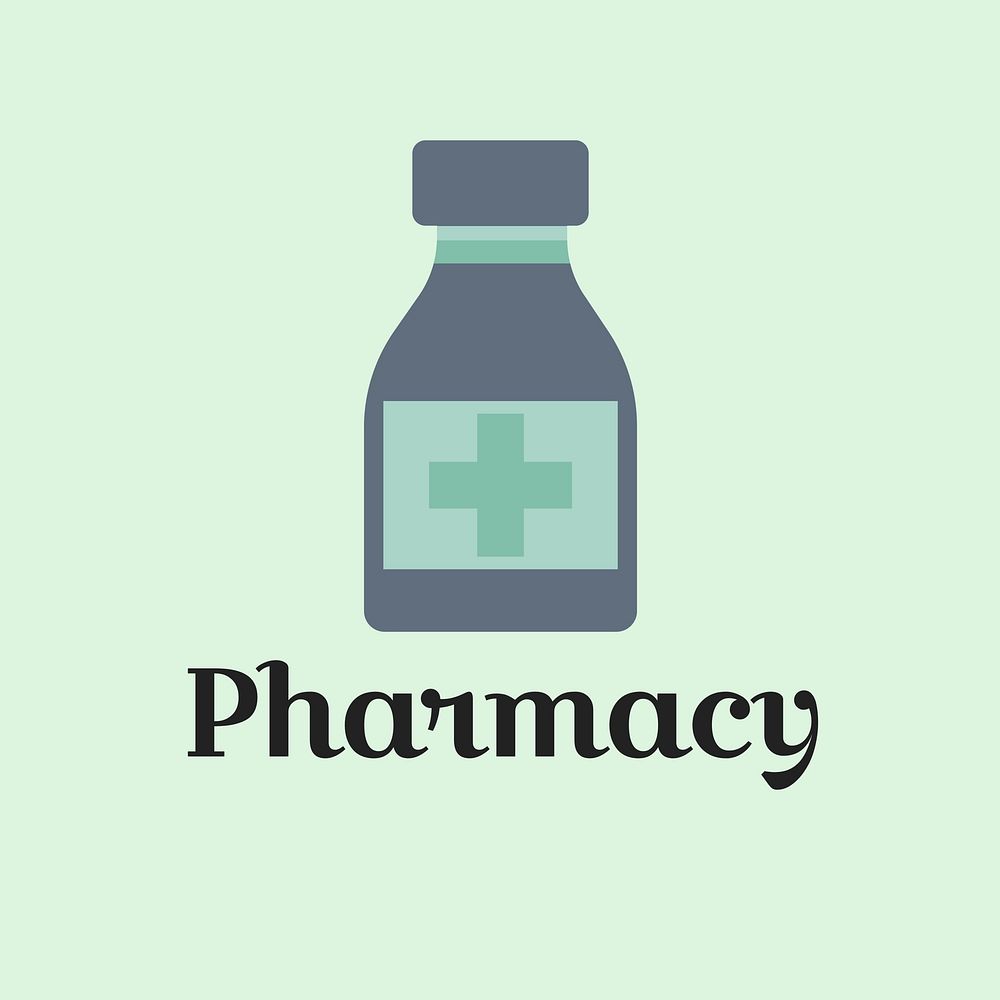  Pharmacy logo, editable health & wellness business branding template design