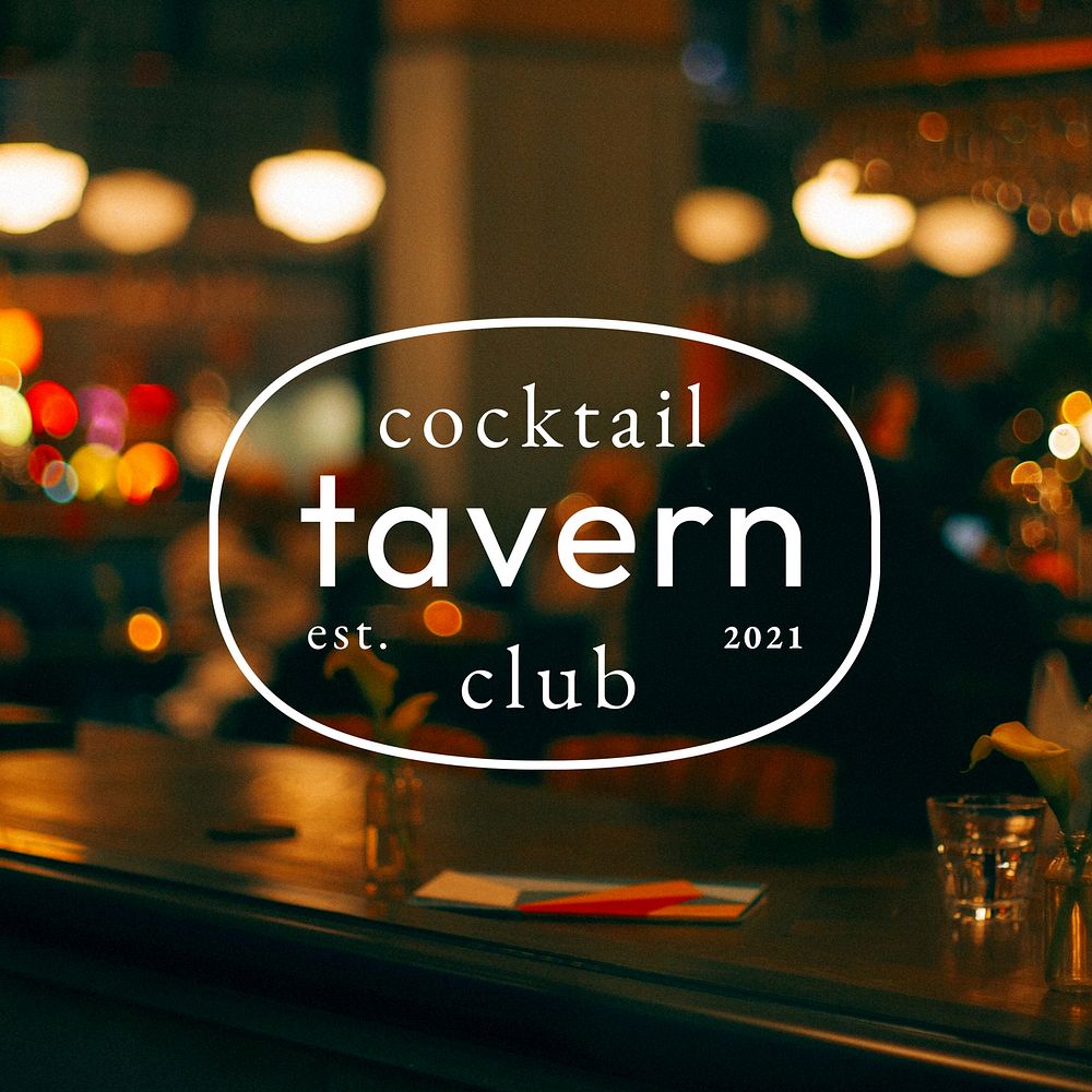Cocktail club logo  food business branding template 