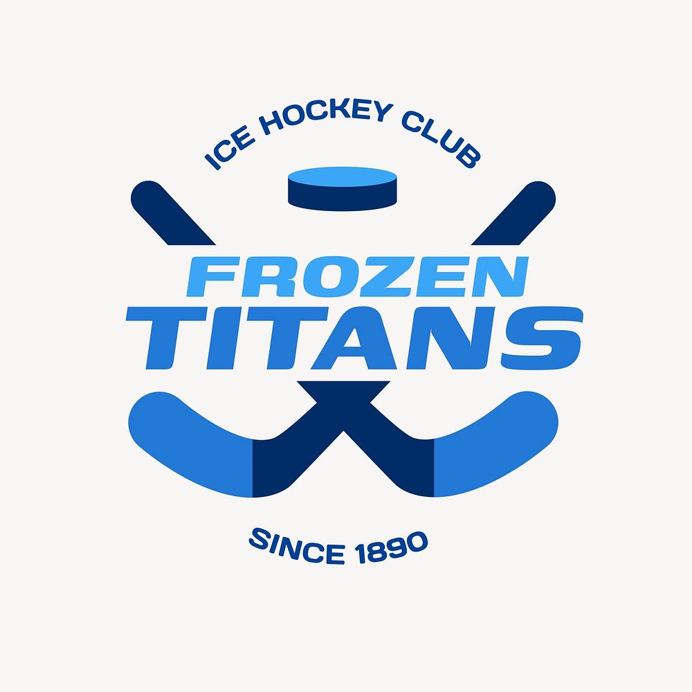 Ice hockey club logo,  sports template design
