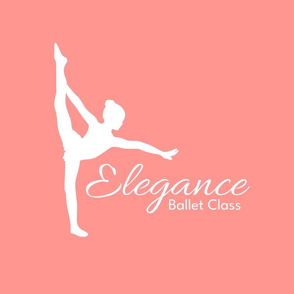 Ballet school logo  business branding template 