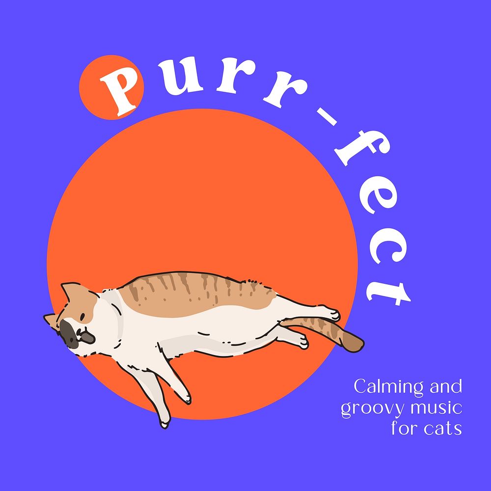 Cat playlist album cover template