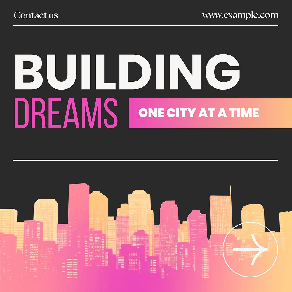 Building cities Instagram post template