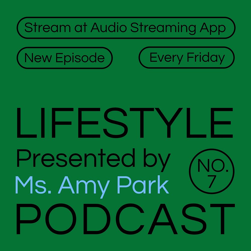 Lifestyle podcast cover template, editable Instagram post design