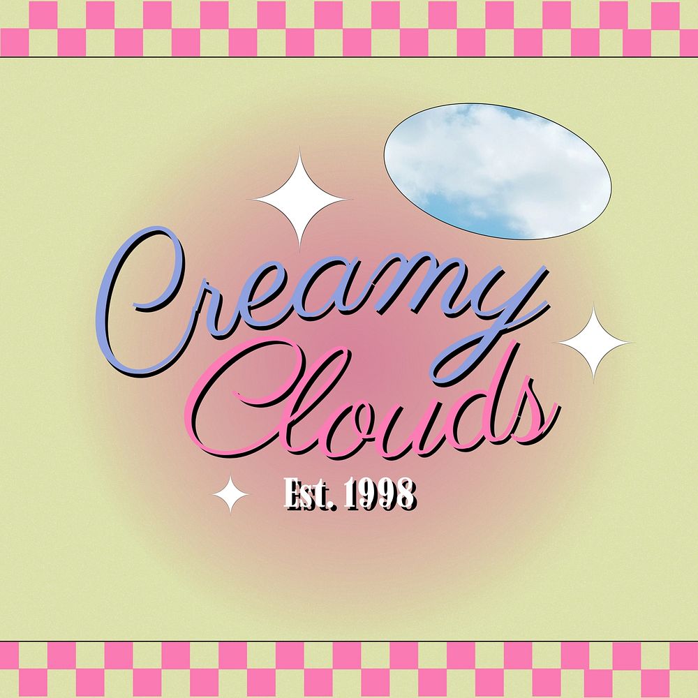Creamy clouds Instagram post template