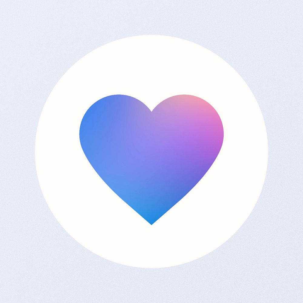 Gradient heart shape  IG story cover template illustration