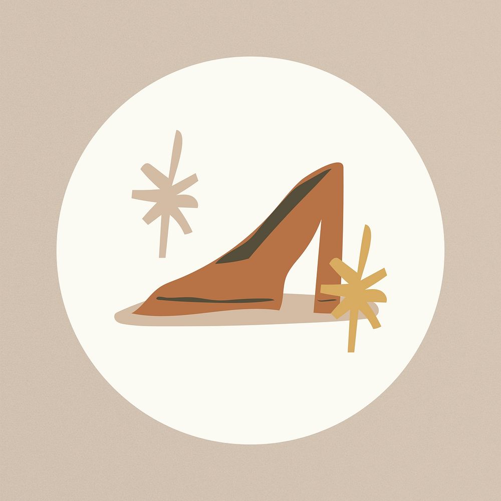 Aesthetic heel Instagram story highlight cover template illustration