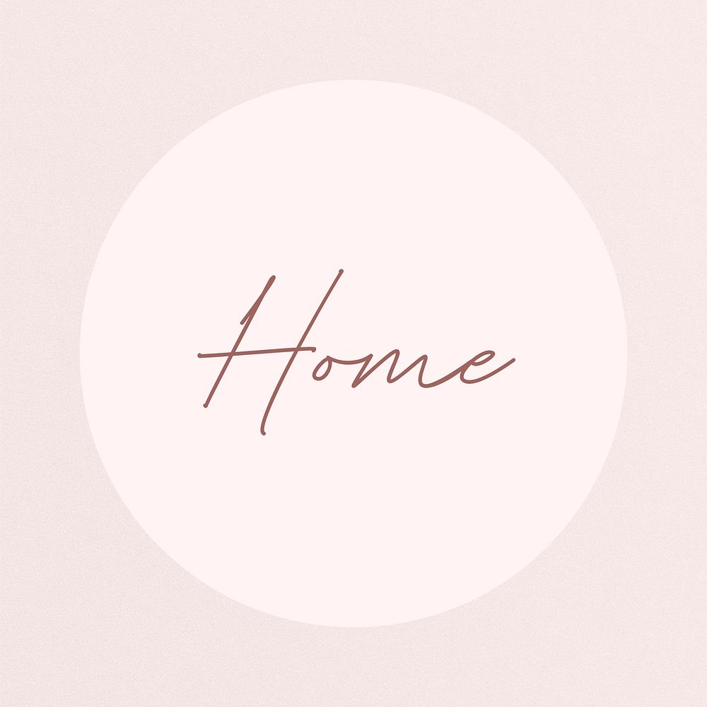 Pink home Instagram story highlight cover template illustration