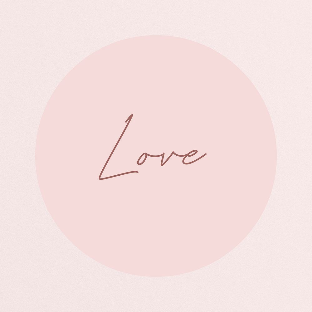 Pink love Instagram story highlight cover template illustration