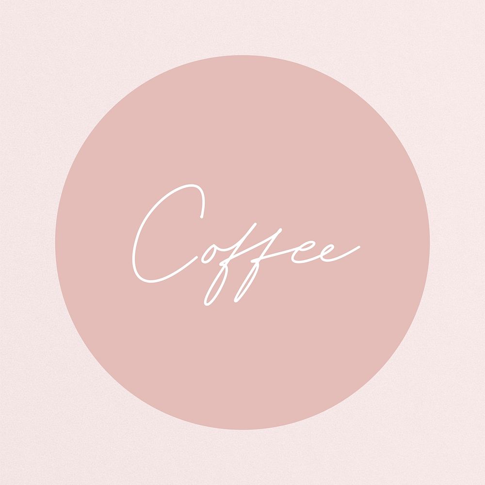 Pink coffee Instagram story highlight cover template illustration