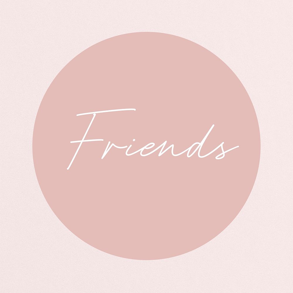 Pink friends Instagram story highlight cover template illustration