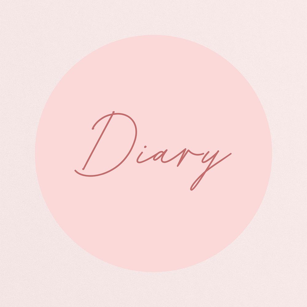 Pink diary Instagram story highlight cover template illustration
