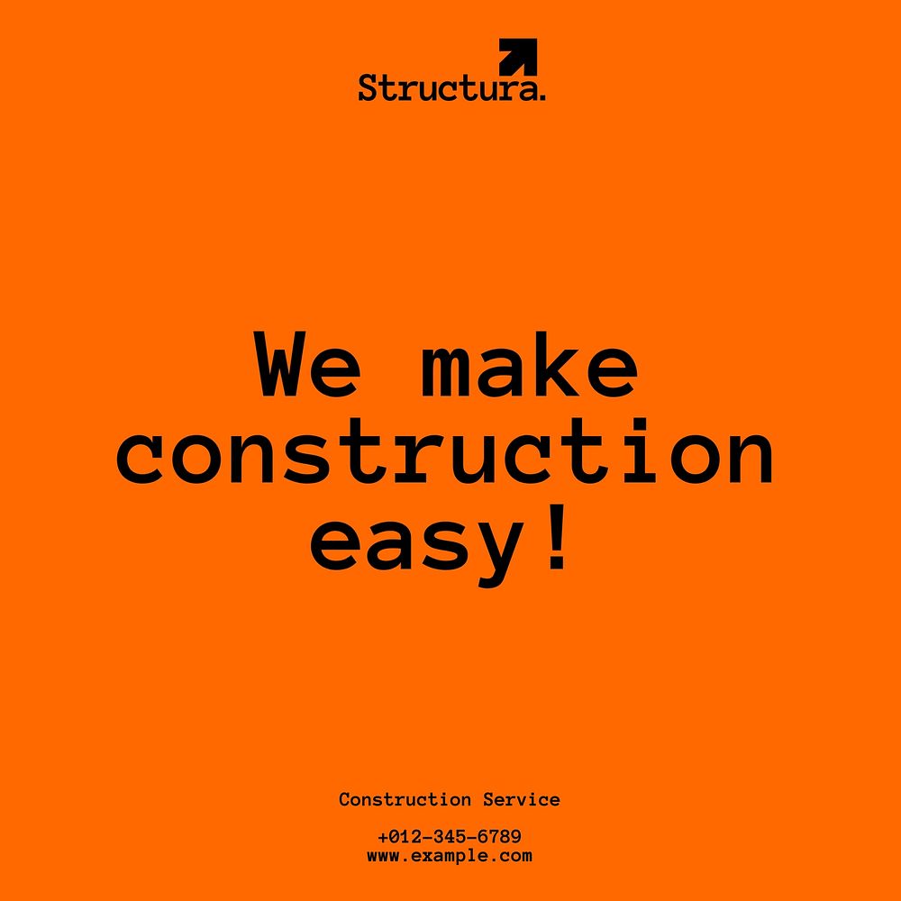 Construction company Instagram post template