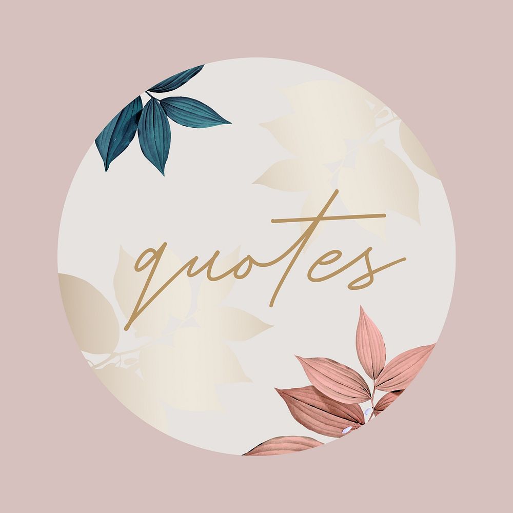 Botanical quote Instagram story highlight cover illustration