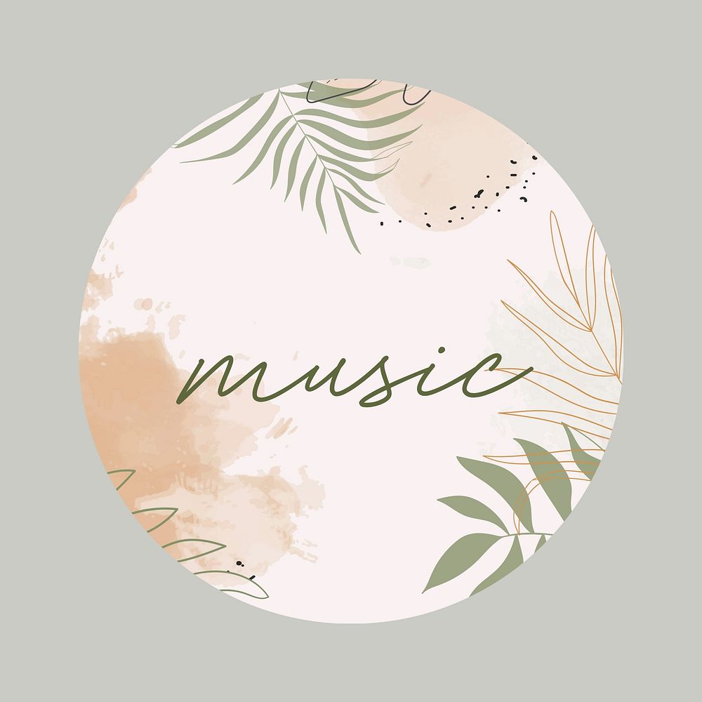 Botanical music Instagram story highlight cover illustration