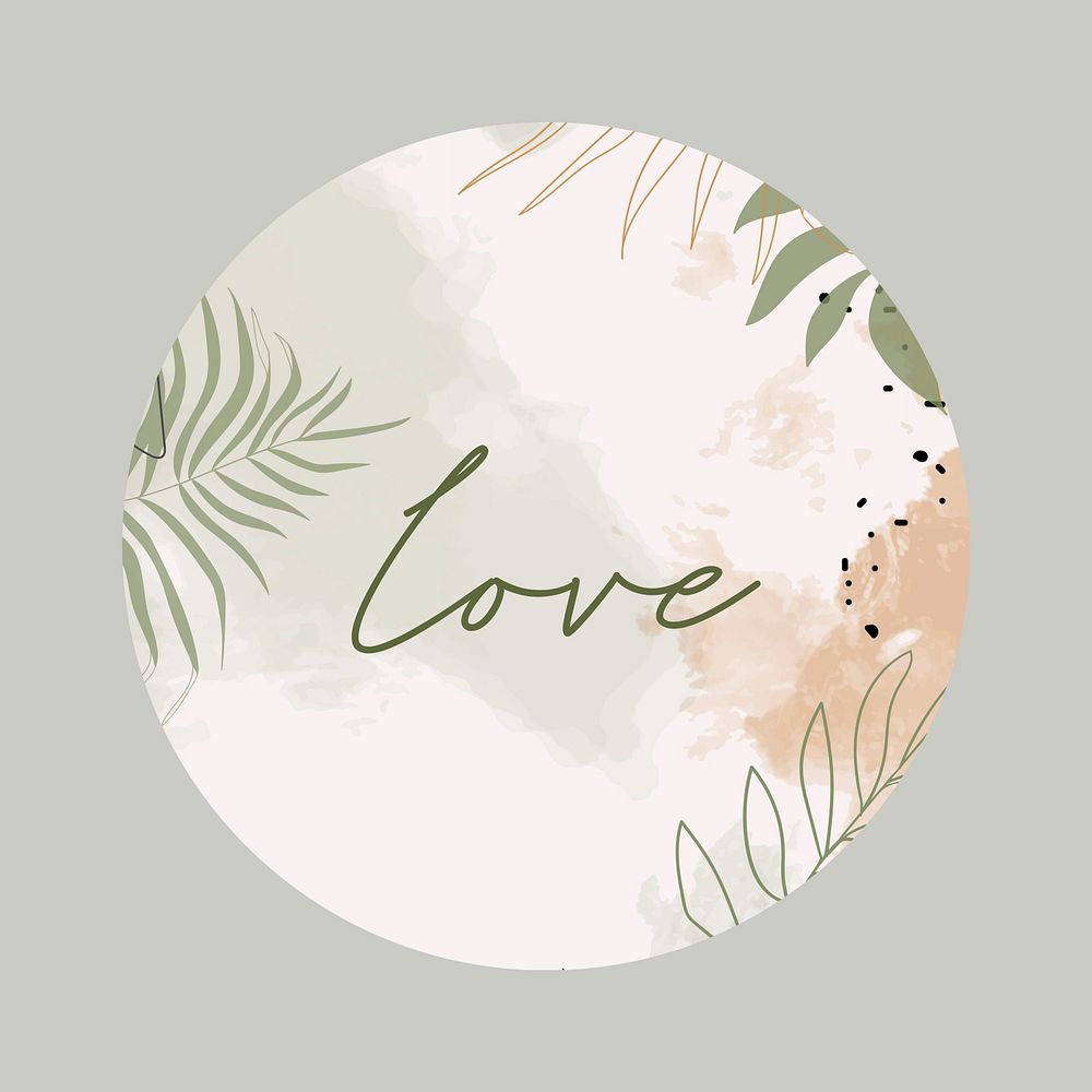Botanical love Instagram story highlight cover illustration