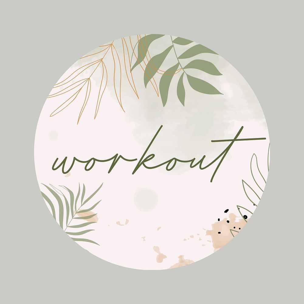 Botanical workout Instagram story highlight cover illustration