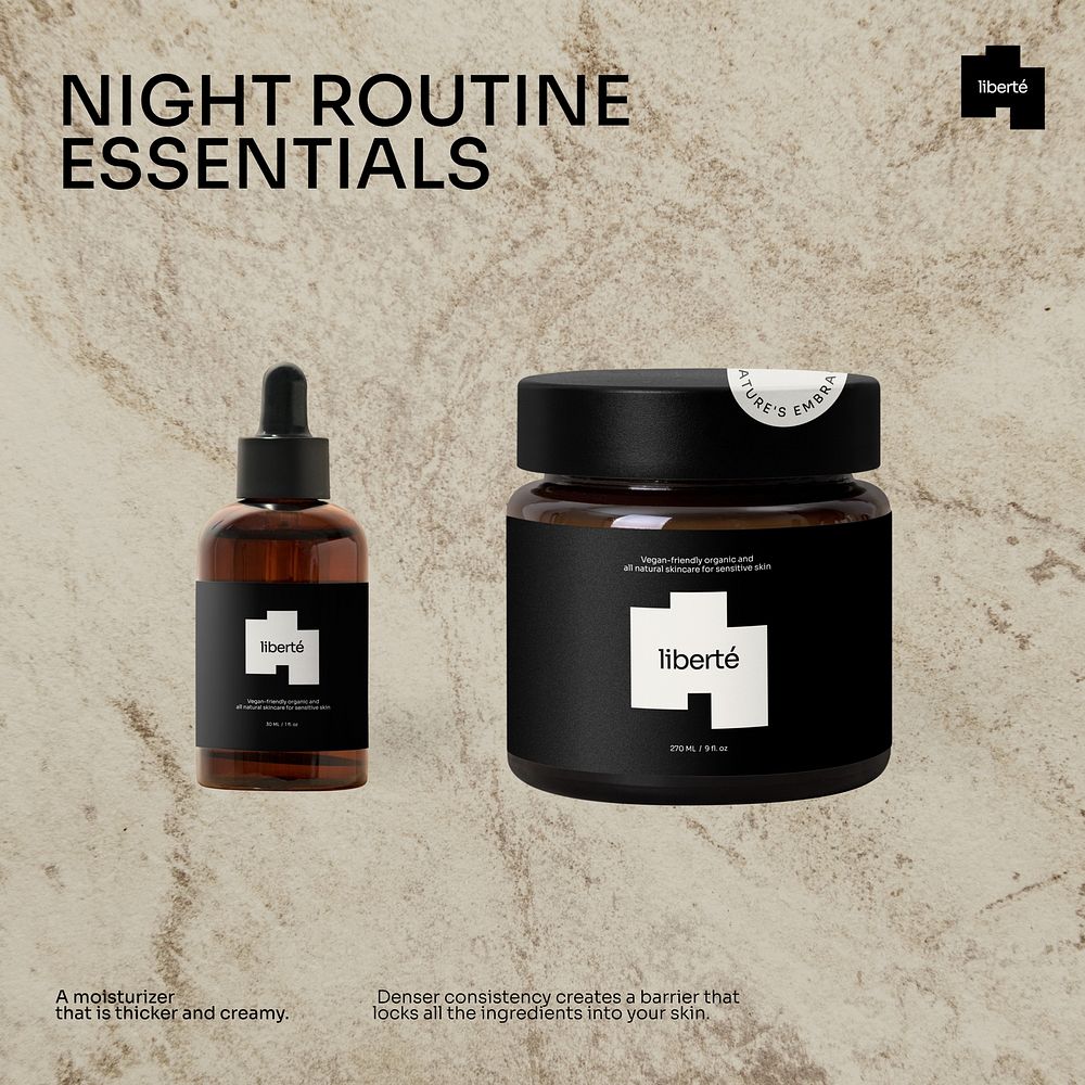 Night routine essentials Instagram post template