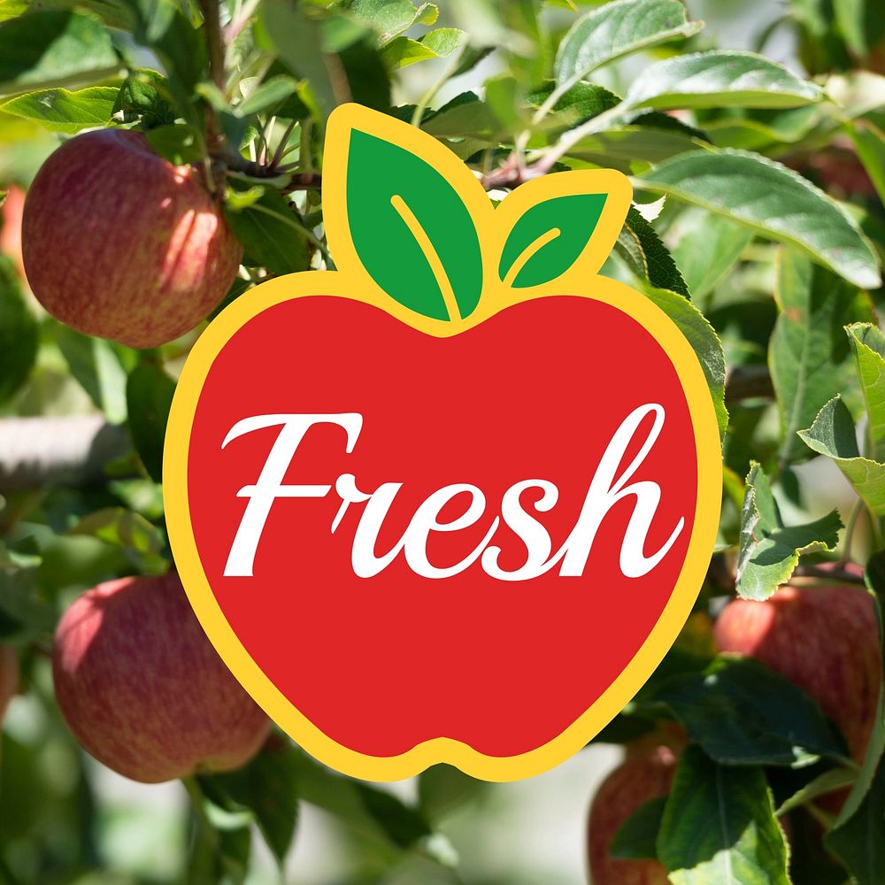 Fresh apple logo template,  business branding design