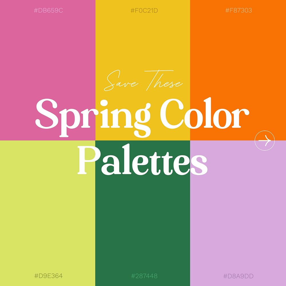 Spring color palettes Instagram post template