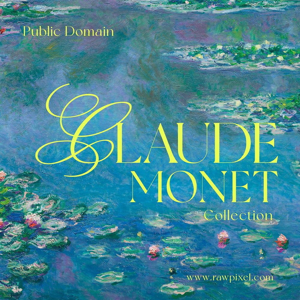 Claude monet public domain collection Instagram post template