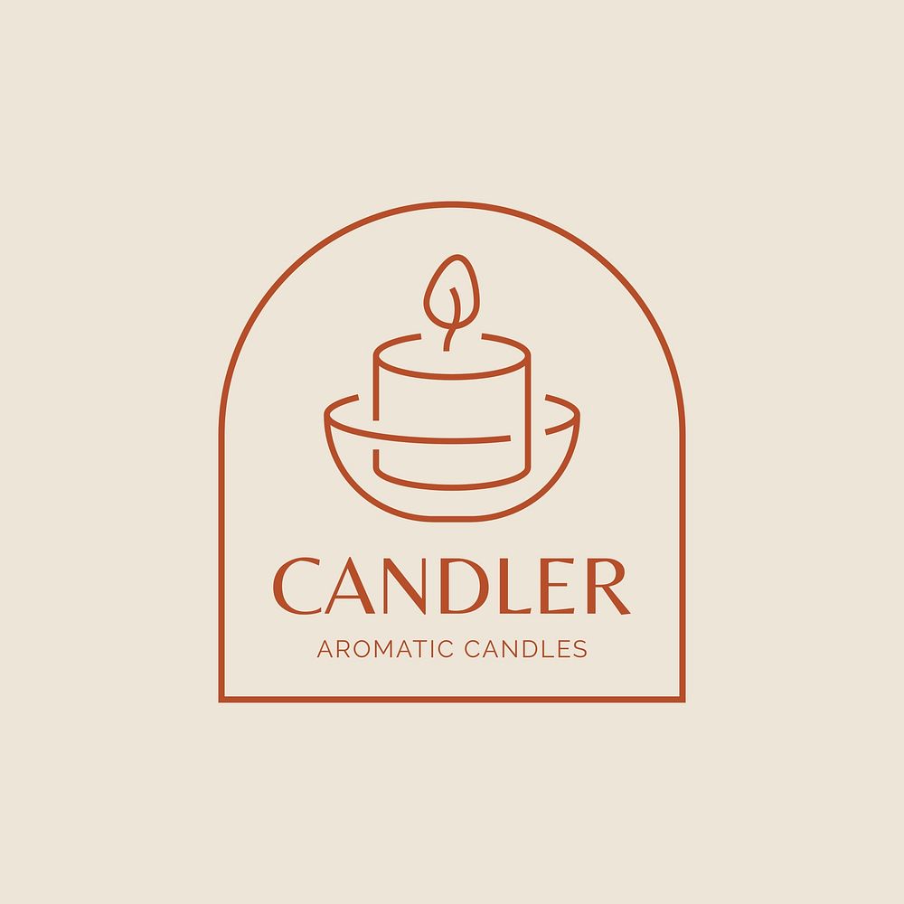 Aromatic candle shop  logo line art 
