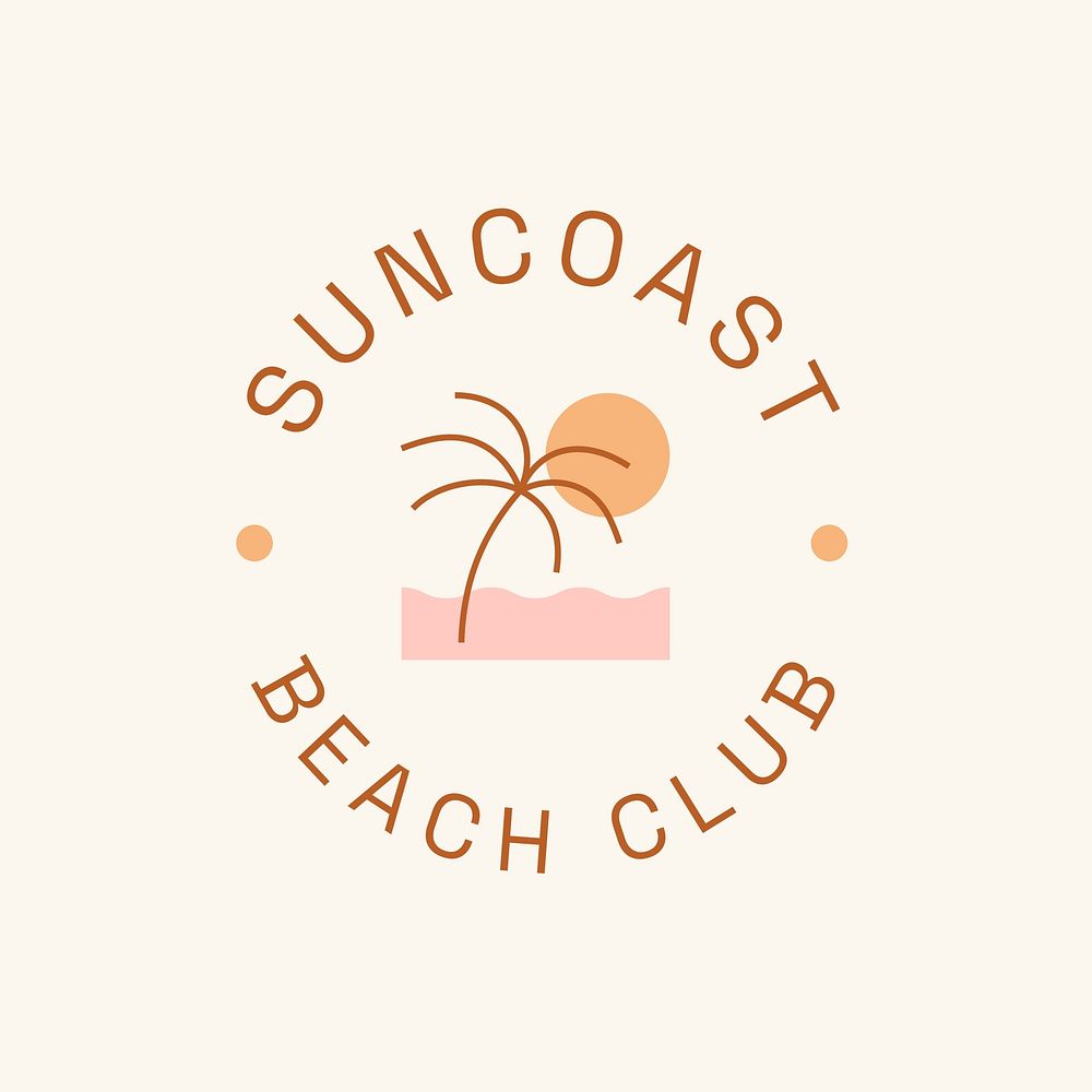 Beach club  logo line art 